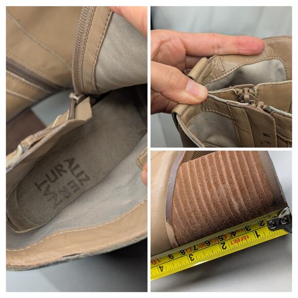 Naturalizer Kala Ankle Boots Womens 8M Beige-Brown Leather Block Heel Western - Picture 8 of 8